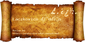 Laczkovics Ödön névjegykártya